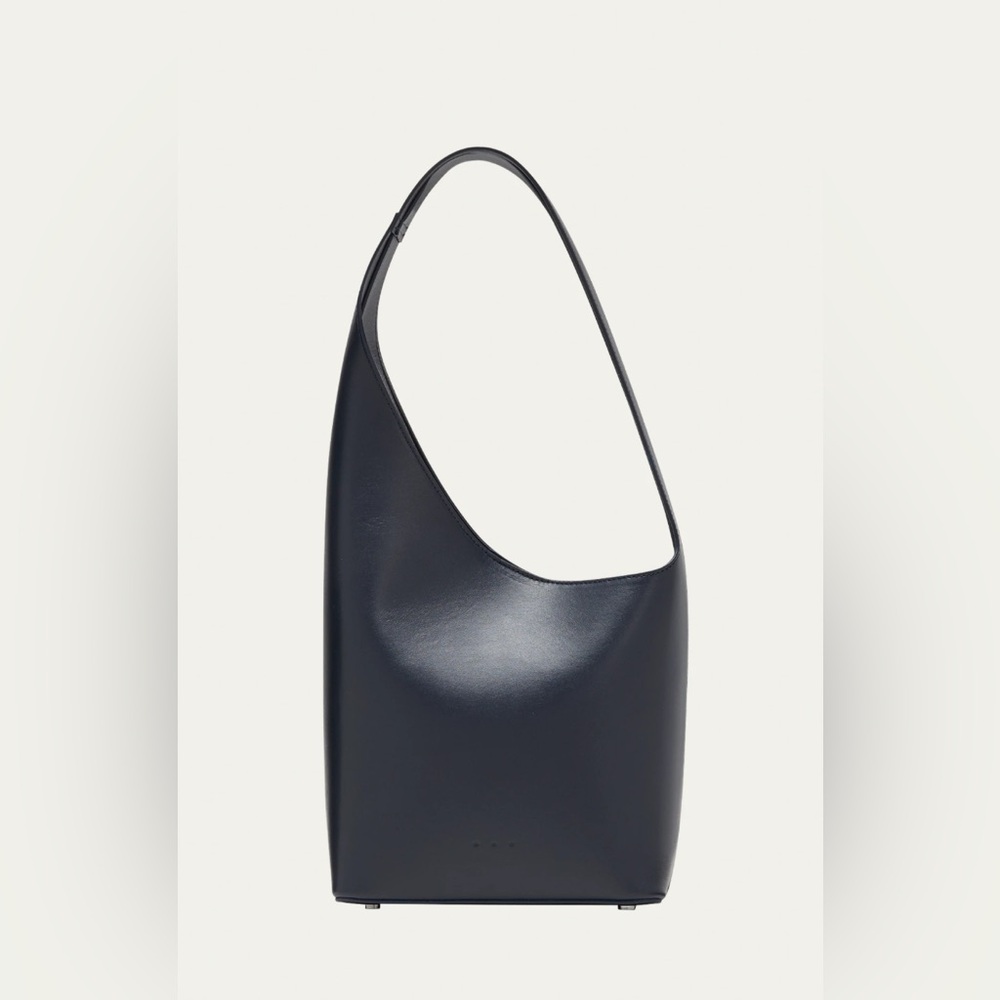 AESTHER EKME Demi Lune Leather Shoulder Bag - Dark Navy